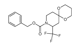 (+/-)-N-(benzyloxycarbonyl)-8-(trifluoromethyl)-1,5-dioxa-9-azaspiro[5.5]undecane结构式