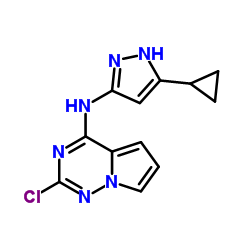 2-Chloro-N-(5-cyclopropyl-1H-pyrazol-3-yl)pyrrolo[2,1-f][1,2,4]triazin-4-amine structure