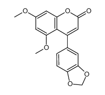 5,7-Dimethoxy-4-(3,4-methylenedioxyphenyl)-2H-1-benzopyran-2-one结构式