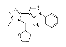 4-[5-methyl-4-(tetrahydro-2-furanylmethyl)-4h-1,2,4-triazol-3-yl]-1-phenyl-1h-pyrazol-5-amine结构式