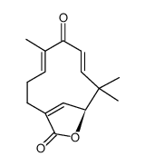 (4E,7E)-(S)-5,9,9-Trimethyl-11-oxa-bicyclo[8.2.1]trideca-1(13),4,7-triene-6,12-dione结构式