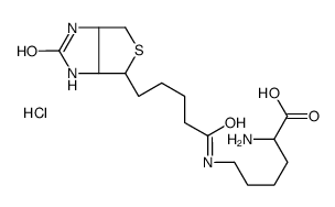 2-amino-6-[5-(2-oxo-1,3,3a,4,6,6a-hexahydrothieno[3,4-d]imidazol-4-yl)pentanoylamino]hexanoic acid,hydrochloride Structure