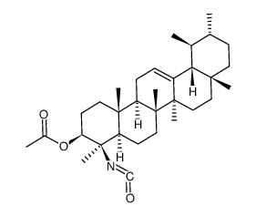 3-β-acetoxy-4-β-isocyanato-24-norurs-12-ene结构式