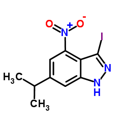 3-Iodo-6-isopropyl-4-nitro-1H-indazole结构式