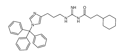 N1-(3-cyclohexylpropanoyl)-N2-[3-(1-trityl-1H-imidazol-4-yl)propyl]guanidine结构式