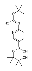 6-(叔丁基氧基羰基氨基) 吡啶-3-硼酸频那醇酯结构式
