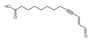 (E)-13-hydroxy-tridec-11-en-9-yn-oic acid Structure