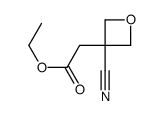 ethyl 2-(3-cyanooxetan-3-yl)acetate structure