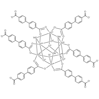 六[μ-[[1,1'-联苯]-4,4'-二羧酸(2-)-κO4:κO'4]]四-μ3-羟基四-μ3-氧六氧化锆结构式