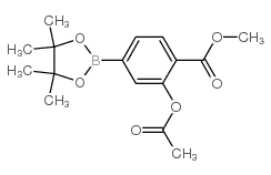 Methyl 2-acetoxy-4-(4,4,5,5-tetramethyl-1,3,2-dioxaborolan-2-yl)benzoate Structure