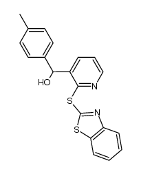 2-(benzothiazol-2-ylthio)-3-[hydroxy(4-methylphenyl)methyl]pyridine Structure