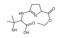 2-[(2-ethoxycarbonyl-3,4-dihydro-2H-pyrrol-5-yl)amino]-3-methyl-3-sulfanylbutanoic acid结构式