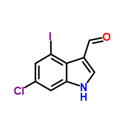 6-Chloro-4-iodo-1H-indole-3-carbaldehyde结构式