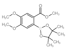4,5-二甲氧基-2-(4,4,5,5-四甲基-1,3,2-二氧硼杂环戊烷-2-基)苯甲酸甲酯结构式