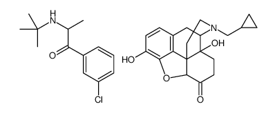 (4R,4aS,7aR,12bS)-3-(cyclopropylmethyl)-4a,9-dihydroxy-2,4,5,6,7a,13-hexahydro-1H-4,12-methanobenzofuro[3,2-e]isoquinoline-7-one,2-(tert-butylamino)-1-(3-chlorophenyl)propan-1-one结构式