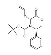 (3R,5R)-2,3,5,6-tetrahydro-5-phenyl-3-prop-1-en-3-yl-N-(tert-butyloxycarbonyl)-4H-1,4-oxazin-2-one结构式