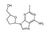 [(2S,5R)-5-(6-amino-2-iodopurin-9-yl)oxolan-2-yl]methanol结构式