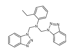N,N-bis(benzotriazol-1-ylmethyl)-2-ethylaniline结构式