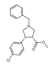 (3R,4R)-1-benzyl-4-(4-chloro-phenyl)-pyrrolidine-3-carboxylic acid methyl ester结构式