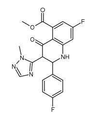 5-Quinolinecarboxylic acid, 7-fluoro-2-(4-fluorophenyl)-1,2,3,4-tetrahydro-3-(1-Methyl-1H-1,2,4-triazol-5-yl)-4-oxo-, Methyl ester picture