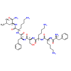 H-PHE-LYS-LYS-SER-PHE-LYS-LEU-NH2 Structure