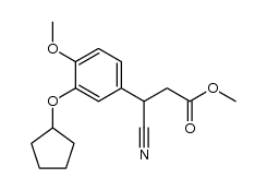 methyl 3-cyano-3-(3-(cyclopentyloxy)-4-methoxyphenyl)propionate结构式