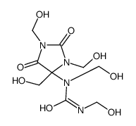 1,3-bis(hydroxymethyl)-1-[1,3,4-tris(hydroxymethyl)-2,5-dioxoimidazolidin-4-yl]urea Structure