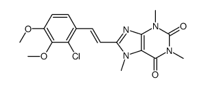 1H-Purine-2,6-dione, 3,7-dihydro-8-(2-(2-chloro-3,4-dimethoxyphenyl)et henyl)-1,3,7-trimethyl-,(E)- structure