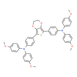 4,4'-(2,3-二氢噻吩并[3,4-b][1,4]二氧六环-5,7-二基)双[N,N-双(4-甲氧基苯基)苯胺]结构式