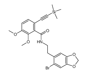 N-(2-(6-bromobenzo[d][1,3]dioxol-5-yl)ethyl)-2,3-dimethoxy-6-((trimethylsilyl)ethynyl)benzamide Structure