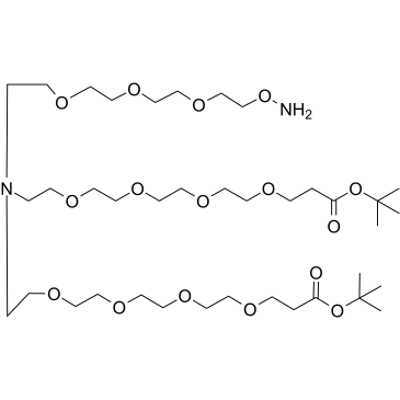 N-(Aminooxy-PEG3)-N-bis(PEG4-t-butyl ester) Structure