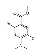 methyl 3-bromo-6-chloro-5-(dimethylamino)pyrazine-2-carboxylate结构式