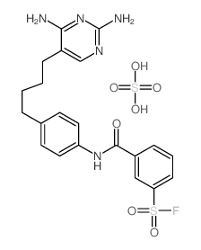 3-[[4-[4-(2,4-diaminopyrimidin-5-yl)butyl]phenyl]carbamoyl]benzenesulfonyl fluoride; sulfuric acid Structure