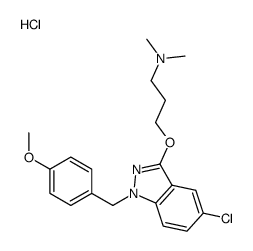 3-[5-chloro-1-[(4-methoxyphenyl)methyl]indazol-3-yl]oxy-N,N-dimethylpropan-1-amine,hydrochloride Structure