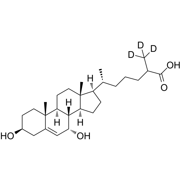 3β,7α-Dihydroxycholest-5-enoic acid-d3 Structure