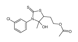 2-[3-(3-chlorophenyl)-4-hydroxy-4-methyl-2-sulfanylidene-1,3-thiazolidin-5-yl]ethyl acetate Structure