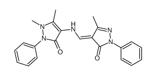 1,5-dimethyl-4-[[(Z)-(3-methyl-5-oxo-1-phenylpyrazol-4-ylidene)methyl]amino]-2-phenylpyrazol-3-one Structure