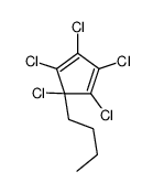 5-butyl-1,2,3,4,5-pentachlorocyclopenta-1,3-diene Structure