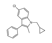 5-chloro-1-(cyclopropylmethyl)-2-methyl-3-phenylindole结构式