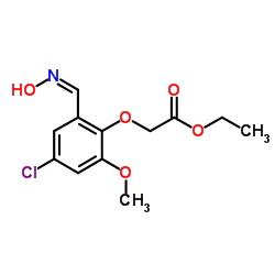 ETHYL 2-(4-CHLORO-2-[(HYDROXYIMINO)METHYL]-6-METHOXYPHENOXY)ACETATE Structure