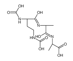 (2R)-2-[[(2R)-2-[[(2S)-2,4-bis(carboxyamino)butanoyl]amino]propanoyl]amino]propanoic acid Structure