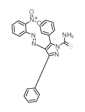 1H-Pyrazole-1-carbothioamide,4-[2-(2-nitrophenyl)diazenyl]-3,5-diphenyl-结构式