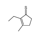 2-Ethyl-3-methyl-2-cyclopentene-1-thione结构式