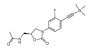N-[((5S)-3-{3-fluoro-4-[2-(trimethylsilyl)ethynyl]phenyl}-2-oxo-1,3-oxazolidin-5-yl)methyl]acetamide Structure