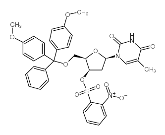 1-[5-O-(4,4'-DIMETHOXYTRITYL)-3-O-NITROPHENYLSULFONYL-2-DEOXY-β-D-LYXOFURANOSYL]THYMINE Structure