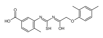 3-[[2-(2,4-dimethylphenoxy)acetyl]carbamothioylamino]-4-methylbenzoic acid Structure