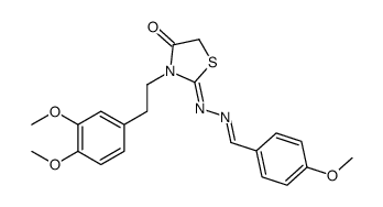 4-Methoxybenzaldehyde [3-[2-(3,4-dimethoxyphenyl)ethyl]-4-oxothiazolidin-2-ylidene]hydrazone Structure