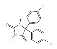 2, 4-Imidazolidinedione, 1,3-dichloro-5,5-bis (4-chlorophenyl)-结构式