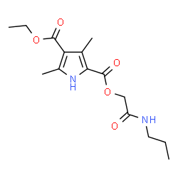 1H-Pyrrole-2,4-dicarboxylicacid,3,5-dimethyl-,4-ethyl2-[2-oxo-2-(propylamino)ethyl]ester(9CI) structure