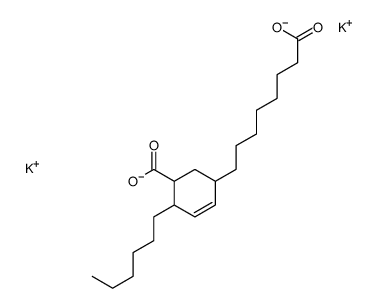 2-Cyclohexene-1-octanoic acid, 5(or 6)-carboxy-4-hexyl-, dipotassium salt Structure